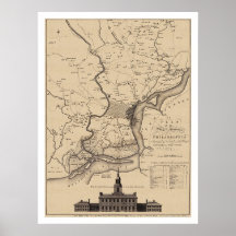 Philadelphia Plan Map - 1777 Posters