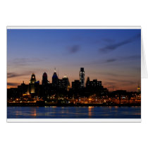 Philadelphia Skyline at Twilight Card