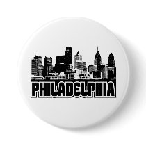 Philadelphia Skyline Pinback Buttons