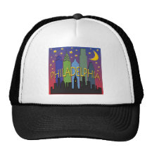 Philadelphia Skyline nightlife Trucker Hat