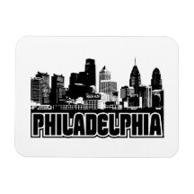 Philadelphia Skyline Rectangle Magnets