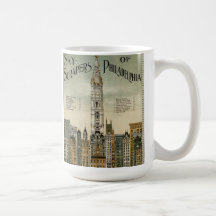 Philadelphia Skyscrapers (1898 Vintage Poster) Coffee Mugs