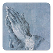 Philippians 4:6 Praying Hands Square Stickers.