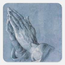 Philippians 4:6 Praying Hands Square Stickers.