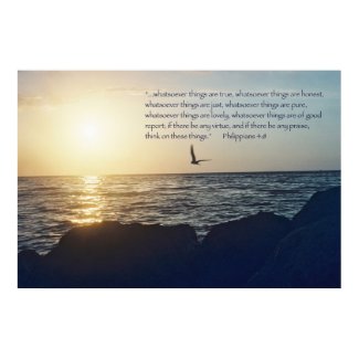 Philippians 4:8 Scripture Poster -- Version D print