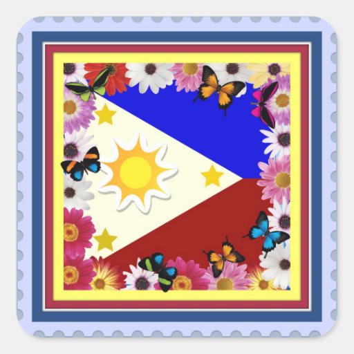 Philippine Flag Design Filipino Sticker Zazzle