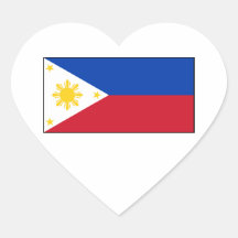 Philippines – Filipino Flag Heart Stickers