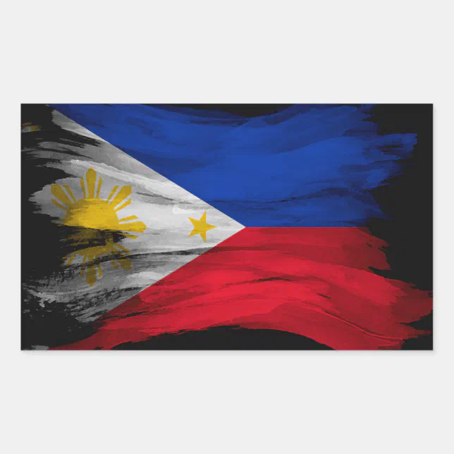 Philippines Flag Brush Stroke National Flag Rectangular Sticker Zazzle