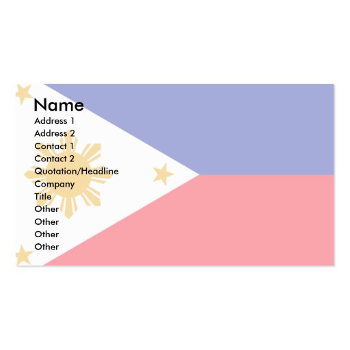 Philippines Flag Business Card Template