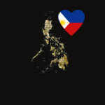 Philippines Flag Heart Map Fitted AA T-Shirt