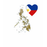Philippines Flag Heart and Map T-Shirt