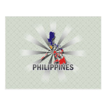 Philippines Flag Map 2.0 Postcards