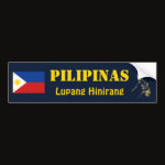 Philippines Flag Map Text Bumper Sticker