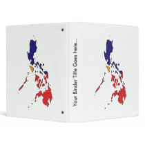 Philippines Flag Map full size 3 Ring Binders