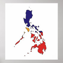 Philippines Flag Map full size Poster