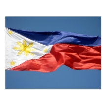 philippines flag waving postcard