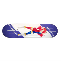 Phillipines Manga girl dressed in Flag - Phillipin Custom Skate Board