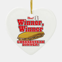 Philly Baseball Winner Winner Cheesesteak Dinner Ornaments
