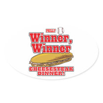 Philly Baseball Winner Winner Cheesesteak Dinner Oval Stickers