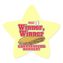 Philly Baseball Winner Winner Cheesesteak Dinner Star Sticker