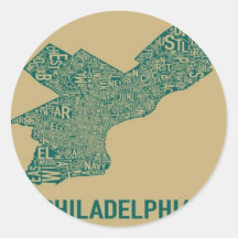 Philly Map T-Shirt Stickers
