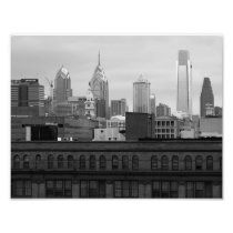 Philly Skyline 8x10 B&W PHOTO PRINT
