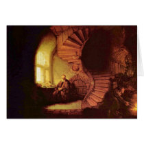 Philosopher In Meditation. By Rembrandt Van Rijn Card