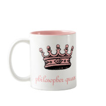 Philosopher Queen (pnk crwn)pink 2tone(right-hand) mugs by lulasail Philosopher Queen (pnk crwn)pink 2tone(right-hand) mugs