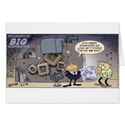 Philosophy of BIG corporations Greeting Cards by gnurf