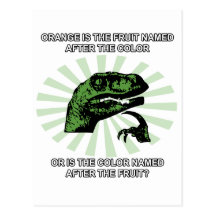 Philosoraptor Orange Post Cards