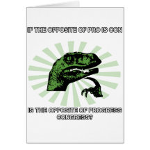 Philosoraptor Progress and Congress Cards