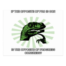 Philosoraptor Progress and Congress Postcard
