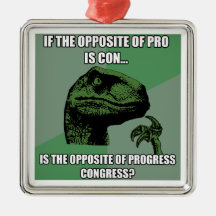 Philosoraptor Progress Vs Congress Christmas Tree Ornaments