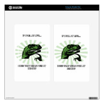 Philosoraptor Winning at Death Decal For Kindle Fire