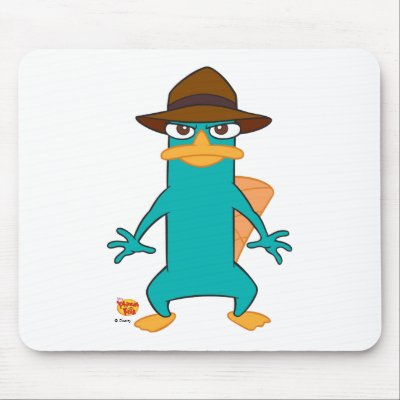 Phineas and Ferb Agent P platypus in hat standing  mousepads