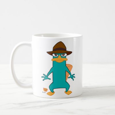 Phineas and Ferb Agent P platypus in hat standing  mugs