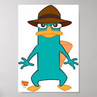 Phineas and Ferb Agent P platypus in hat standing print