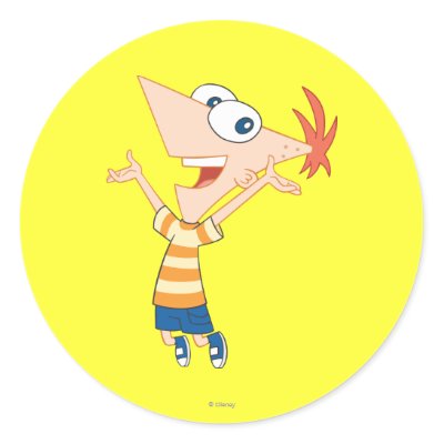 Phineas Jumping stickers