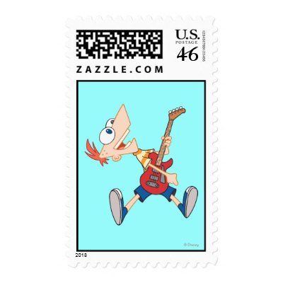 Phineas Rocking Out with Guitar stamps