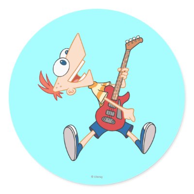 Phineas Rocking Out with Guitar stickers