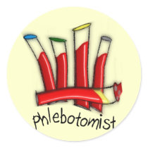 Phlebotomist Artsy Blood Tubes Design Gifts Round Sticker