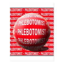 PHLEBOTOMIST SPHERE BLOOD DROP POSTCARDS