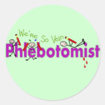 Phlebotomist "We're So Vein" Stick People Round Stickers