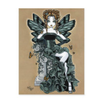 phoebe, fairy, faery, fae, monarch, faerie, gothic, couture, art, fantasy, tiger, lily, tattoo, myka, jelina, corset, ruffles, green, faeries, nymphs, sprites, Postcard with custom graphic design