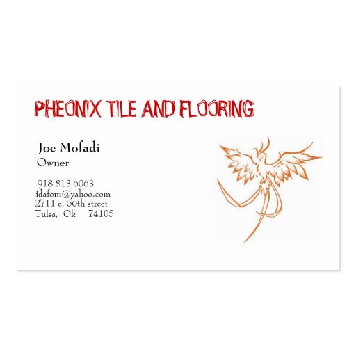 Phoenix_4, PHEONIX TILE AND FLOORING , Joe Mofa... Business Card