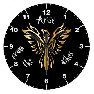 Phoenix arise from the ashes large clock