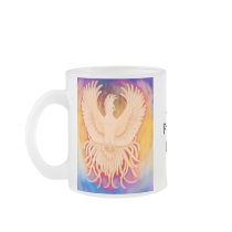 Phoenix Bird Frosted Glass Mug