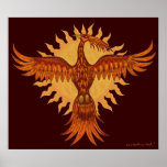 Phoenix fire bird cool art poster design