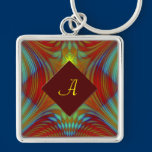 Phoenix fractal personalized keychain keychains
