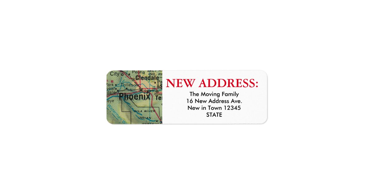 Phoenix New Address Label Zazzle